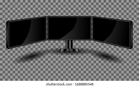 Monitor 3d realistic , technology screen digital illustration , template business digital display