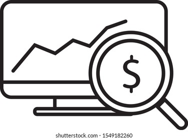 monitor analysis diagram symbol flat icon