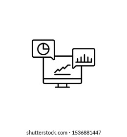 Monitor, analytic icon. Simple line, outline vector of confidential information icons for ui and ux, website or mobile application