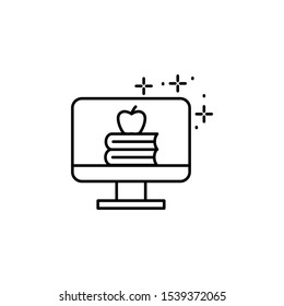 Monitor, apple, books icon. Simple line, outline vector of online educationa icons for ui and ux, website or mobile application