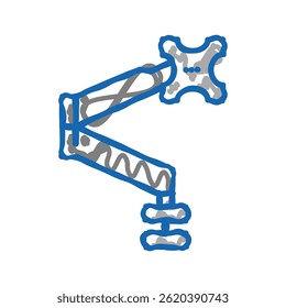 monitor arm doodle icon sketch vector. monitor arm sign. isolated symbol illustration