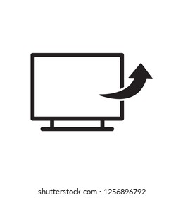 Monitor and arrow icon vector logo template