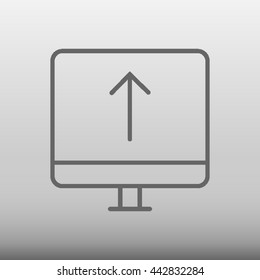 Monitor With Arrow Vector Icon Illustration