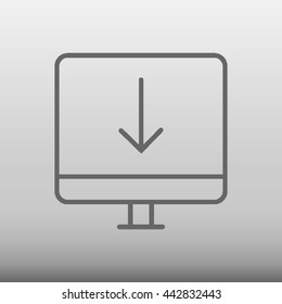 Monitor With Arrow Vector Icon Illustration