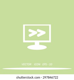 Monitor with Arrowhead right icon