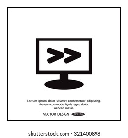 Monitor with Arrowhead right icon