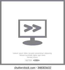 Monitor with Arrowhead right icon