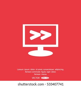 Monitor with Arrowhead right icon