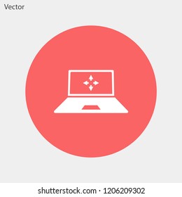 monitor with arrows vector icon eps 10