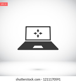 monitor with arrows vector icon eps 10