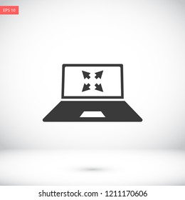 monitor with arrows vector icon eps 10