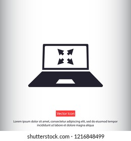 monitor with arrows vector icon eps 10