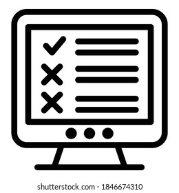 Monitor assignment icon. Outline monitor assignment vector icon for web design isolated on white background