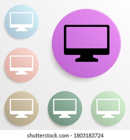 monitor badge color set. Simple glyph, flat vector of web icons for ui and ux, website or mobile application