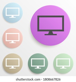 monitor badge color set. Simple glyph, flat vector of web icons for ui and ux, website or mobile application