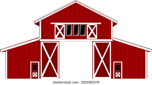 Monitor Barn house illustration Vector on white background