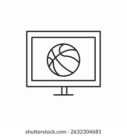 monitor basketball icon sign vector