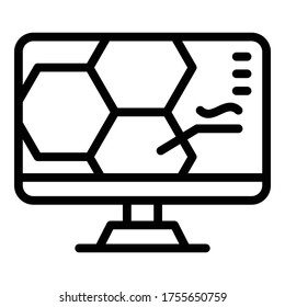 Monitor biology icon. Outline monitor biology vector icon for web design isolated on white background