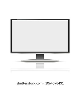 monitor black color with blank screen isolated on the grey background. stock vector illustration eps10