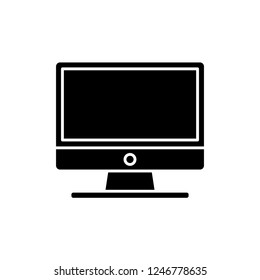 Monitor black icon, vector sign on isolated background. Monitor concept symbol, illustration 