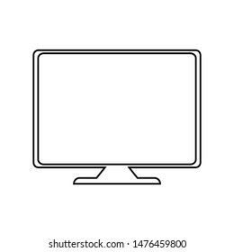 Monitor black on a white background, vector illustration for design.