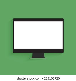 Monitor with blank screen.