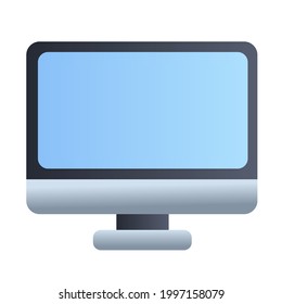 monitor with blank screen with gradient color.  flat minimalist design vector eps 10