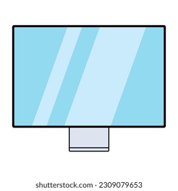 Monitor mit leerem Bildschirm. Symbol. Cartoon. Vektorgrafik. Einzeln auf weißem Hintergrund