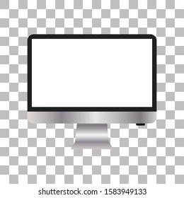 Monitor with a blank screen with a white background. mock-up template design, vector illustration elements.