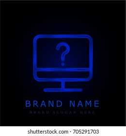 Monitor blue chromium metallic logo