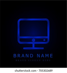 Monitor blue chromium metallic logo