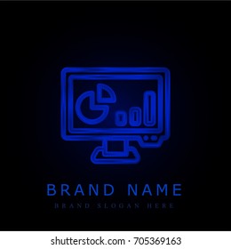 Monitor blue chromium metallic logo