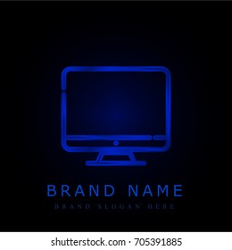 Monitor blue chromium metallic logo