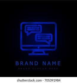 Monitor blue chromium metallic logo