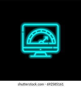 Monitor Blue Glowing Neon Ui Ux Stock Vector (Royalty Free) 692585161 ...