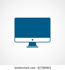 Monitor Blue Icon On White Background