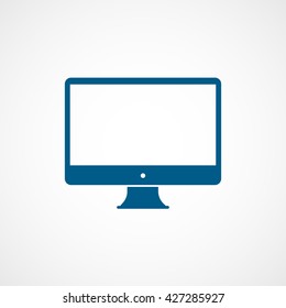 Monitor Blue Icon On White Background