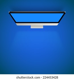 Monitor blue light. Top view background. template design element, Vector illustration