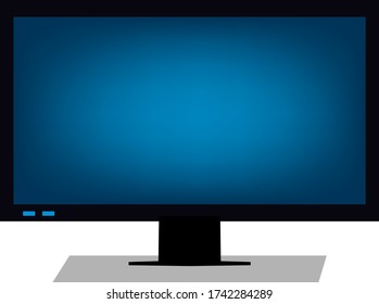 monitor con la pantalla azul encendida.aislado en un fondo blanco.vector.