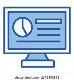 Monitor Blau Weiß Einzelsymbol-Abbildung