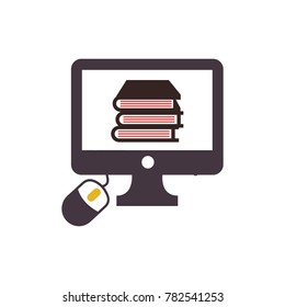 monitor book education vector illustration unique design simple mouse design logo