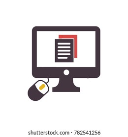 monitor book education vector illustration unique design simple mouse design logo