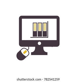monitor book education vector illustration unique design simple mouse design logo