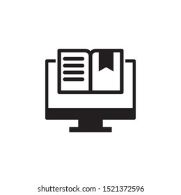 monitor, book icon. Simple glyph vector of online education set for UI and UX, website or mobile application