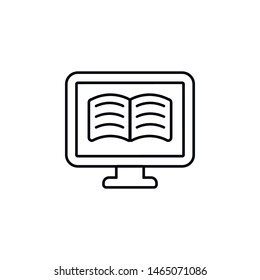Monitor, book, online icon. Simple thin line, outline vector of online traning icons for ui and ux, website or mobile application