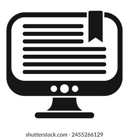 Überwachen Sie das Lesen von Büchern aus dem Lesezeichen-Symbol Einfache Vektorgrafik. Digitale Literatur. Sozialkultur