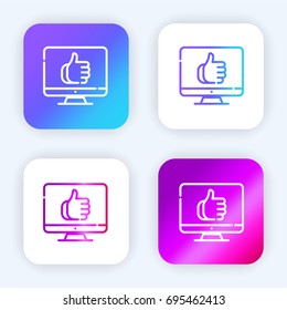 Monitor bright purple and blue gradient app icon