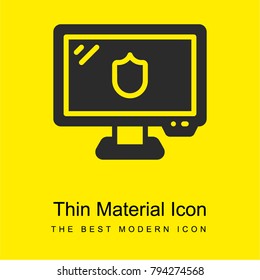 Monitor bright yellow material minimal icon or logo design