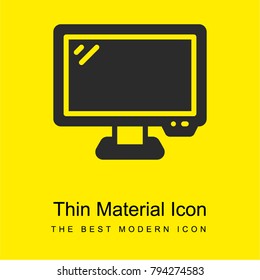 Monitor bright yellow material minimal icon or logo design