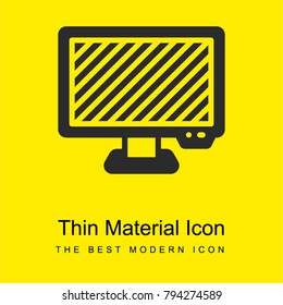 Monitor bright yellow material minimal icon or logo design